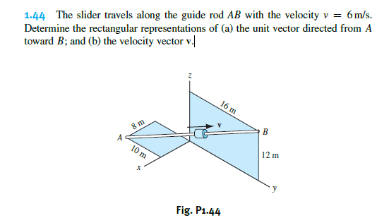 The Slider Travels Along The Guide Rod Ab With The Velocity V 6ms ...