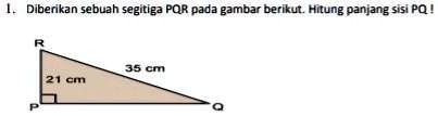 SOLVED: Diberikan sebuah segitiga PQR pada gambar berikut. Hitung sisi ...