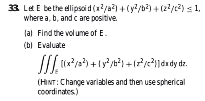 33 Let E Bethe Ellipsoid X2 Y2 B2 Z2 C2 Itprospt