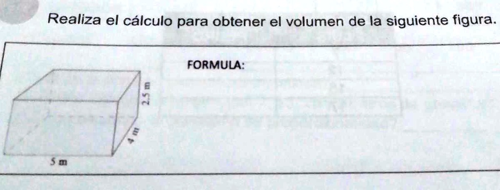 SOLVED: Actividad 4. Realiza El Cálculo Para Obtener El Volumen De La ...