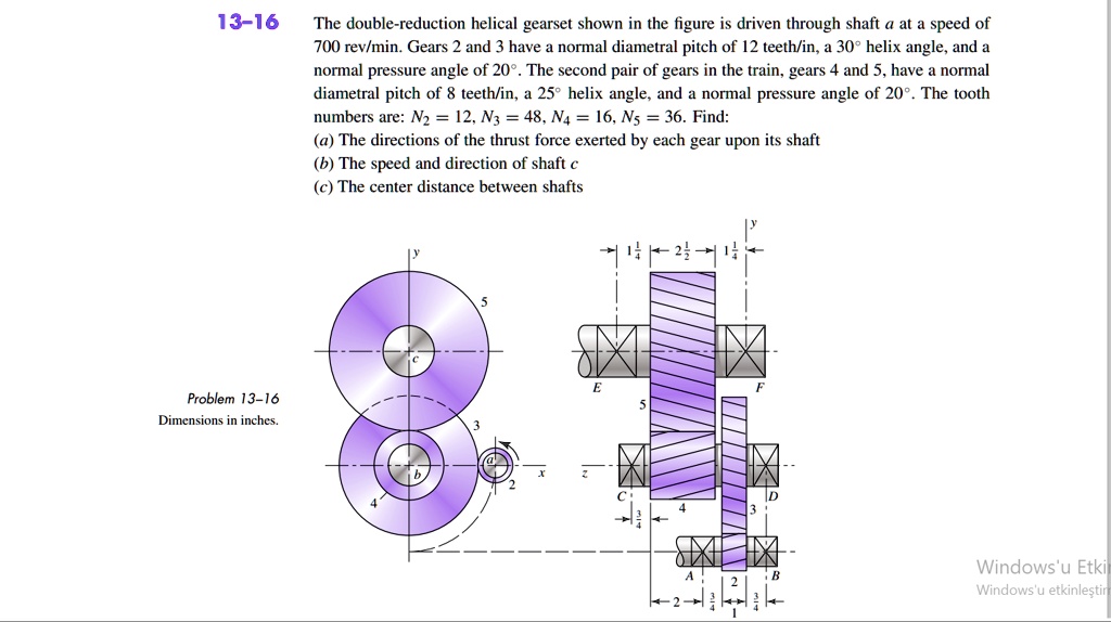 SOLVED 1316 The doublereduction helical gearset shown in the figure