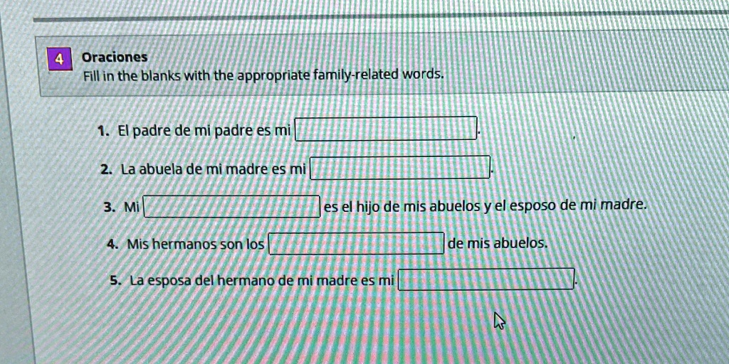 SOLVED: Please fill in the blanks with the correct word for all five