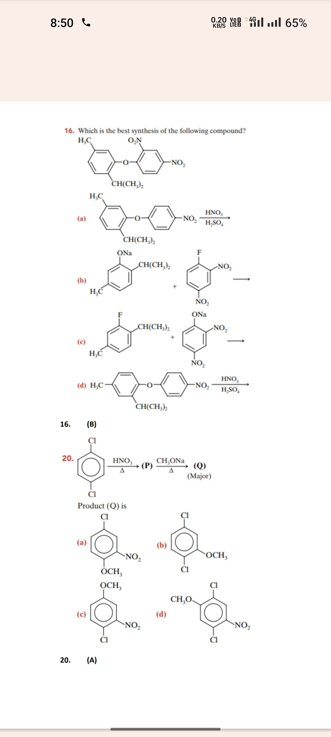 SOLVED: 8: 50 16. Which Is The Best Synthesis Of The Following Compound ...