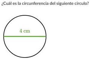 cual es la circunferencia del siguiente circulo que tiene de diametro 4 cual es la circunferencia del siguiente circulo cm 92393
