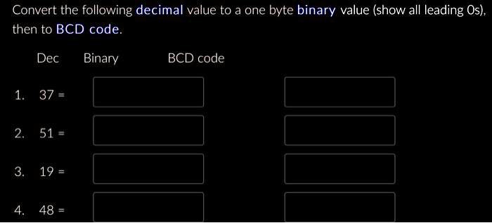 1 byte outlet decimal