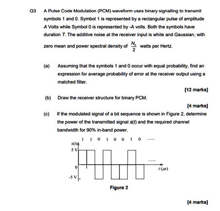 SOLVED: Q3: A Pulse Code Modulation (PCM) waveform uses binary ...