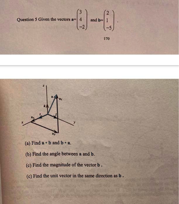 SOLVED: Question Given The Vectors And 170 (a) Find A * B And B (b ...