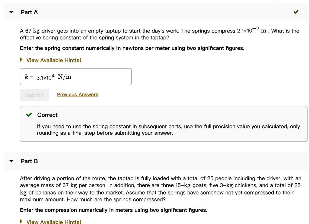 A 67 kg driver gets into an empty taptap to start the day's work. The