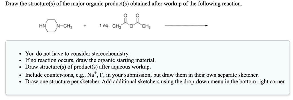 SOLVED: Draw the structure(s) of the major organic product(s) obtained ...
