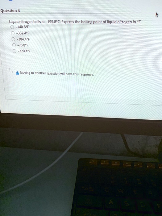 SOLVED Liquid nitrogen boils at 195.8Â°C. Express the boiling point