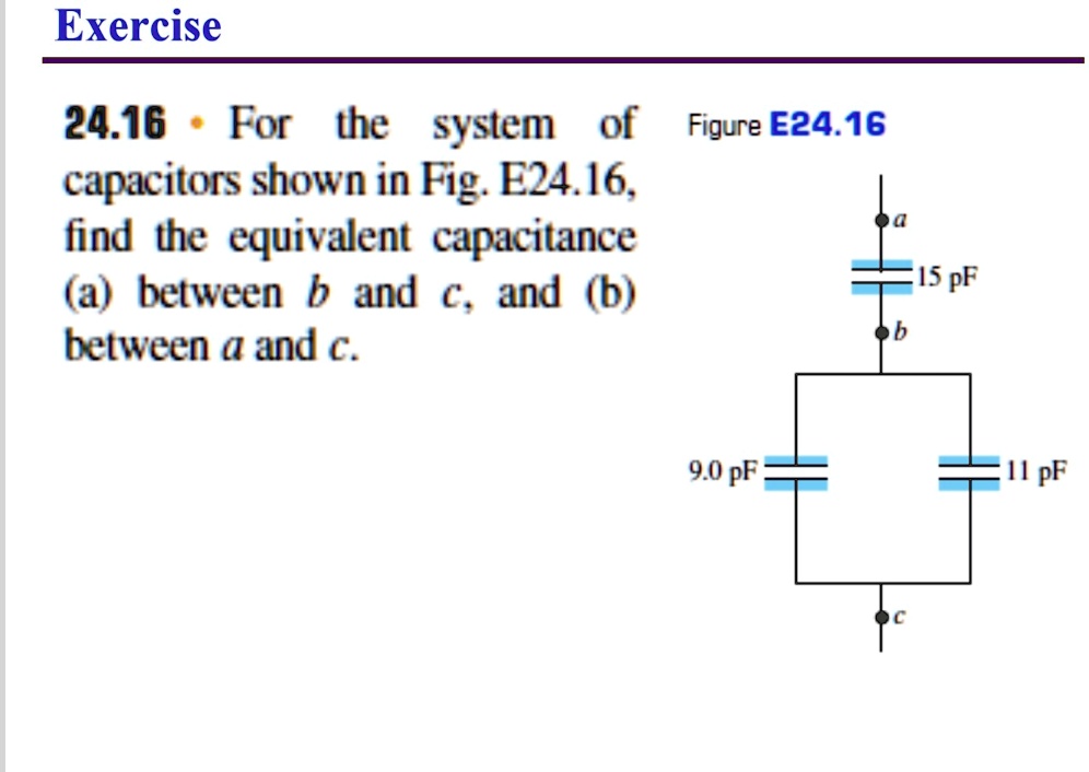 Exercise 24.16 For the system of capacitors shown in Figure E24.16