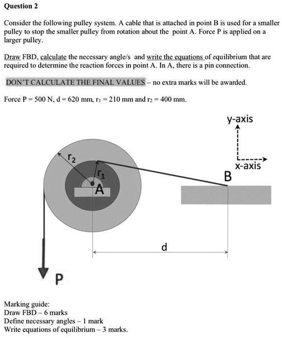 SOLVED Question 2 Consider the following pulley system.A cable that is