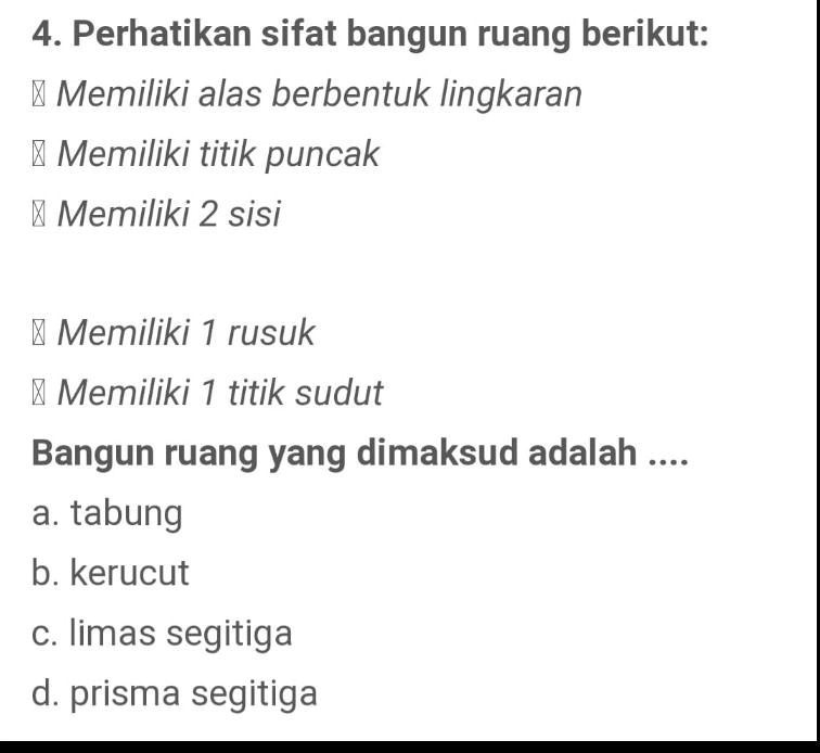 SOLVED: bangun ruang yg dimaksud adalah..! dijawab sesegera mungkin yaa ...