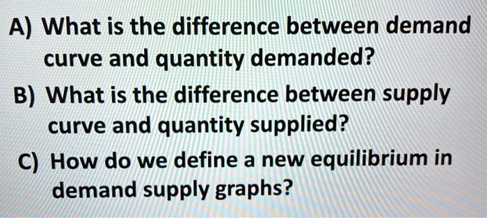 SOLVED: A) What is the difference between demand curve and quantity ...