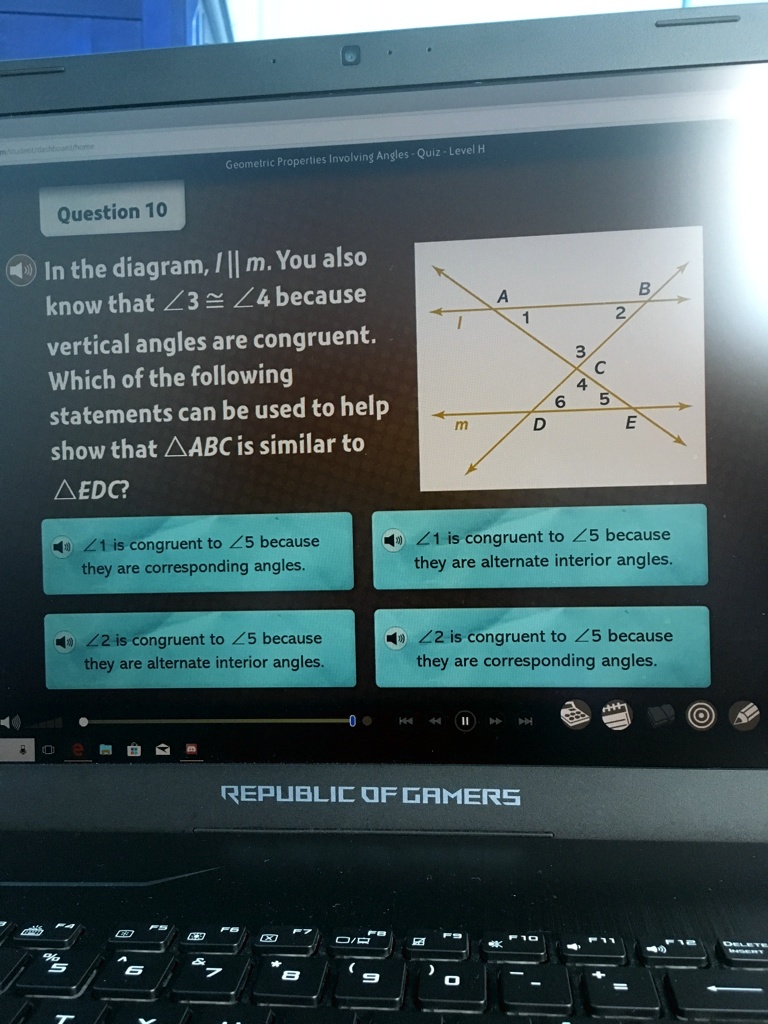 SOLVED What is similar in angle ABC and EDC? Properties Involving