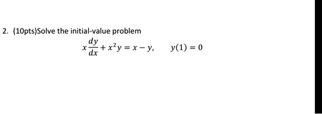1optssolve the initial value problem dy xlyx y dx y1 0 74383