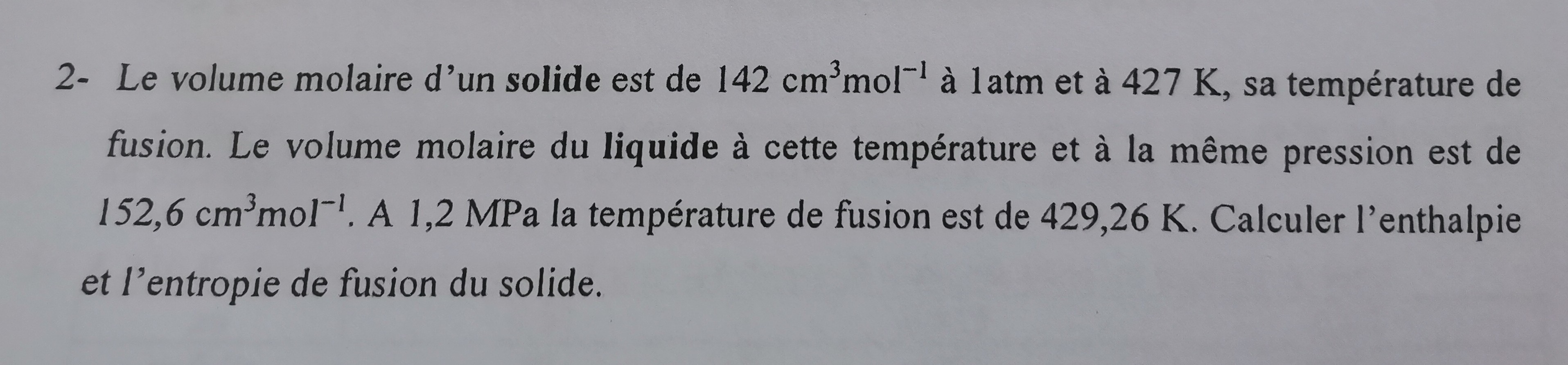 comment calculer le volume molaire des gaz