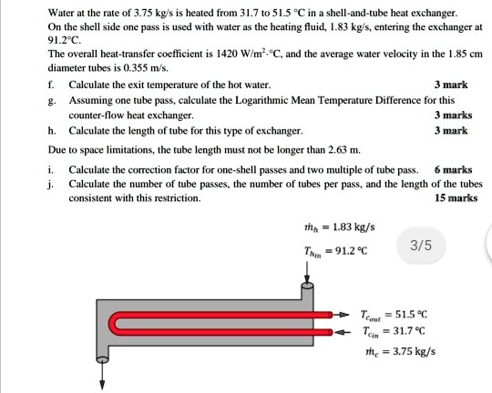 SOLVED: Calculate the exit temperature of the hot water. 3 marks g ...