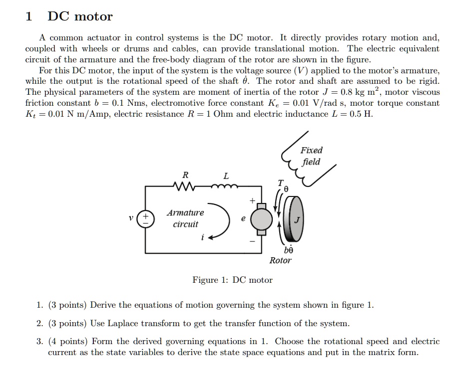 1 DC motor A common actuator in control systems is the DC motor. It ...