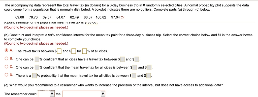 solved-the-accompanying-data-represent-the-total-travel-tax-in