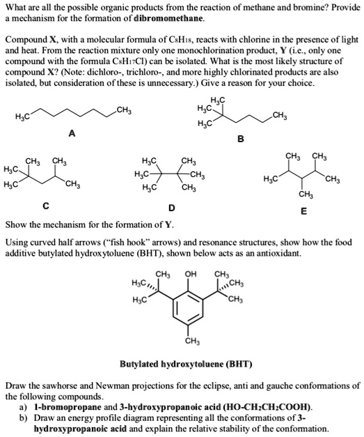 SOLVED What are all the possible organic products from the reaction of