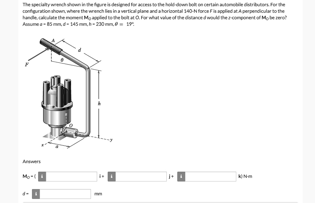 SOLVED The specialty wrench shown in the figure is designed for access