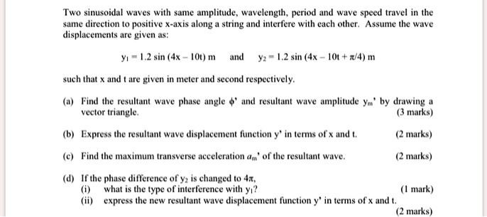 two sinusoidal waves with same amplitude wavelength period and wave ...