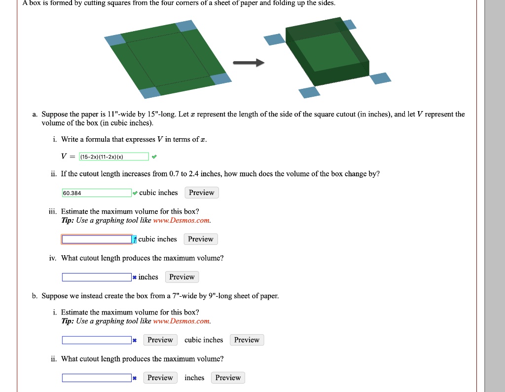 SOLVED Abox IS formed by cutting squares from the four corers of a