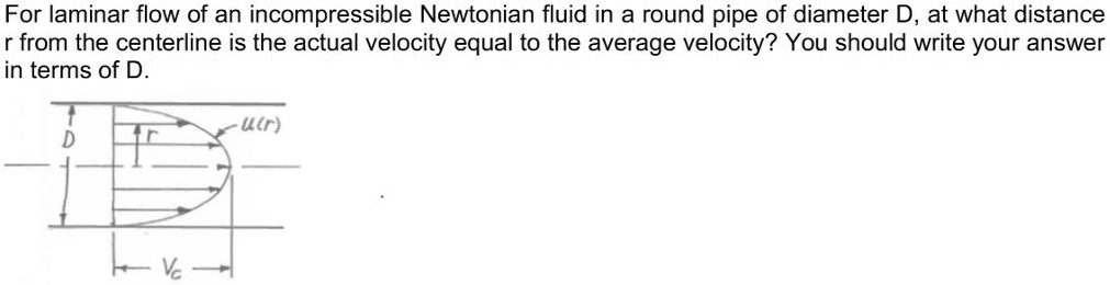 For laminar flow of an incompressible Newtonian fluid in a...