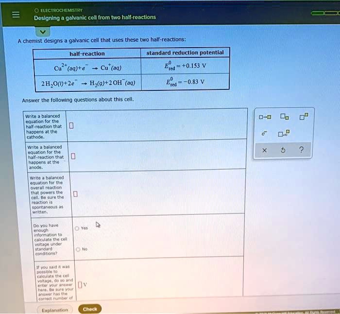 SOLVED Title Designing a Galvanic Cell from Two HalfReactions A