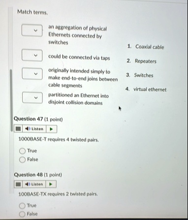 match terms an aggregation of physical ethernets connected by switches could be connected via taps originally intended simply to make end to end joins between cable segments partitioned an e 43012