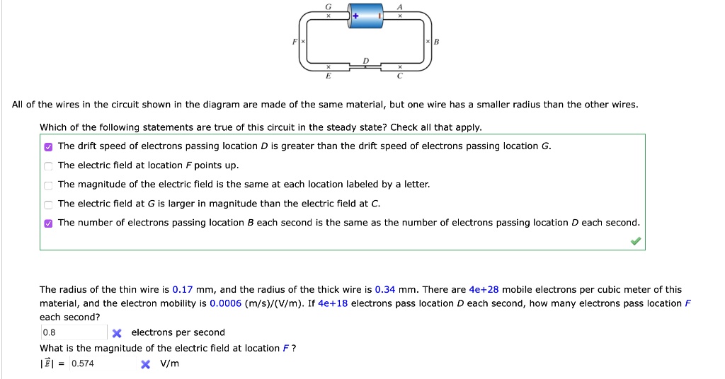All of the wires in the circuit shown in the diagram are made of the