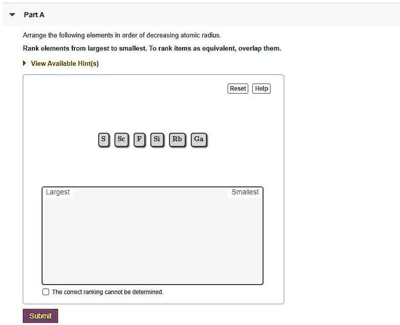 solved-part-a-arrange-the-following-elements-in-order-of-decreasing