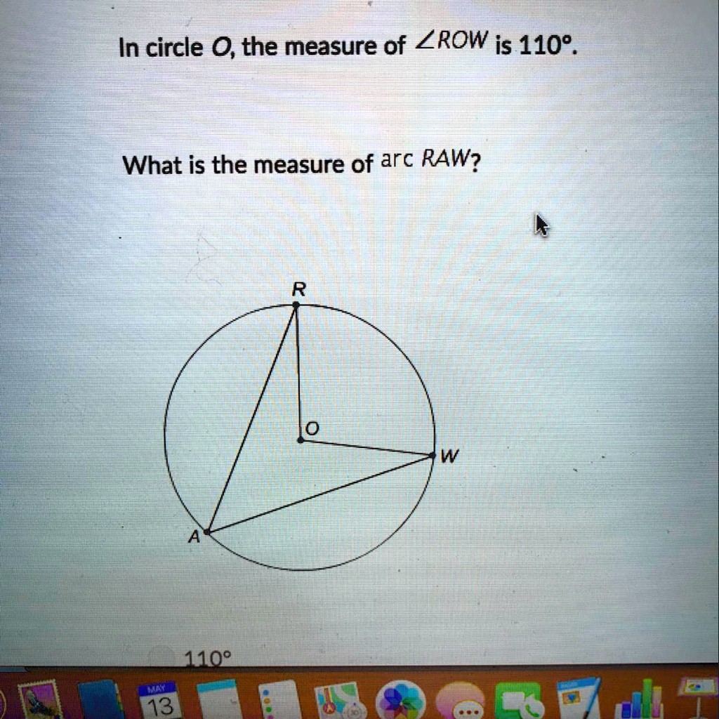 SOLVED a. 110 b. 55 c. 250 d. 125 In circle O the measure of