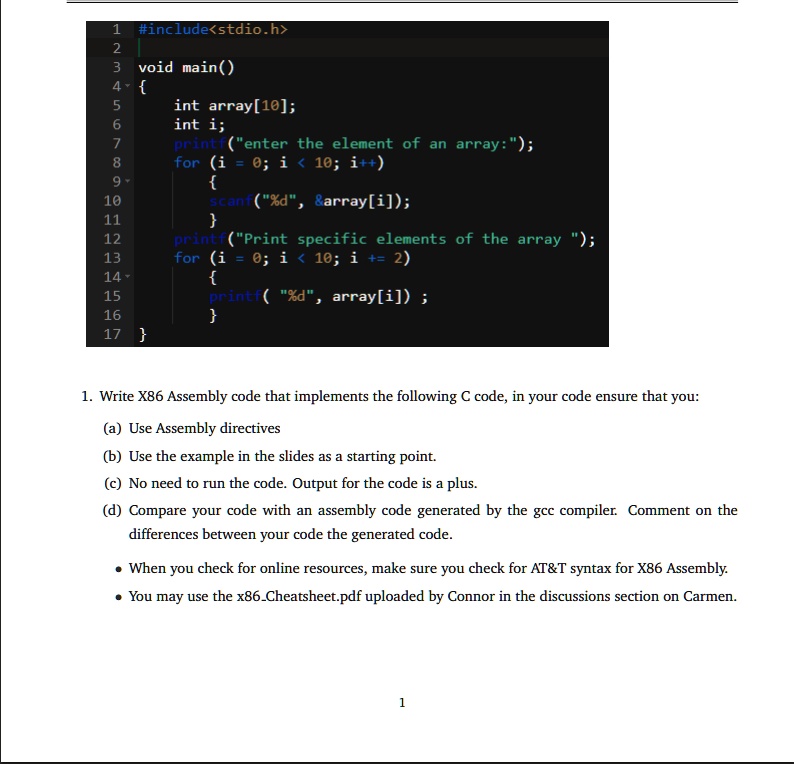 SOLVED: // Fill in areas marked as TODO. This x86 assembly code is ...