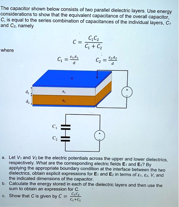 Solved The Capacitor Shown Below Consists Of Two Parallel Dielectric