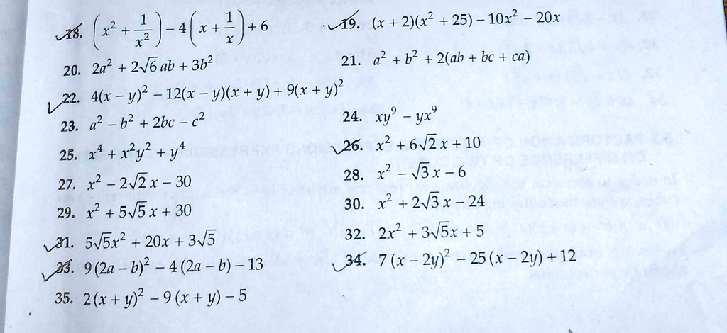 Solved Pls Solve Question Number 26 L9 X 2 6x2 25 10x2 x 8 4 4 2 6 2a2 2v6 Ab 3b2 21 B2 2 Ab Ca 4 X