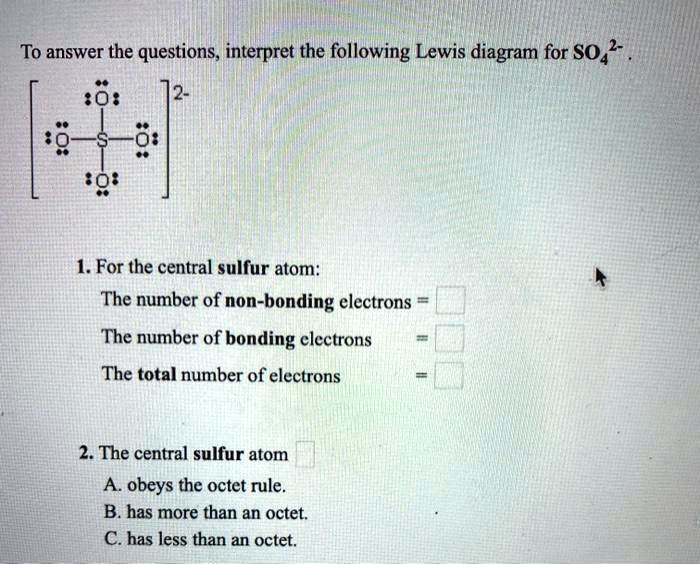 SOLVED: To Answer The Questions, Interpret The Following Lewis Diagram ...