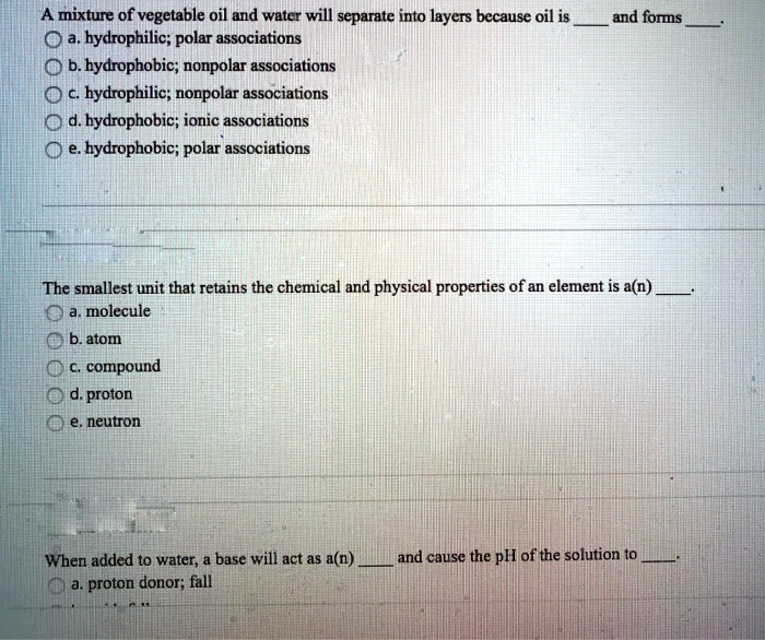 Oil Molecule Nonpolar