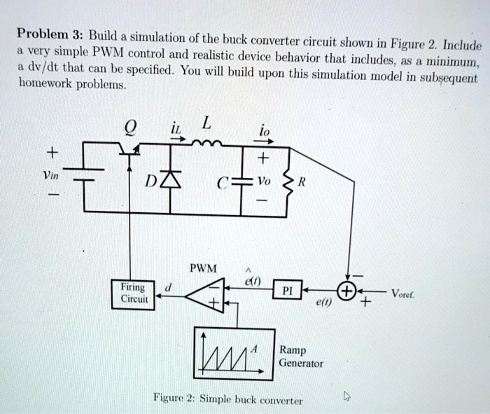 SOLVED: Problem 3: Build a simulation of the buck converter circuit ...