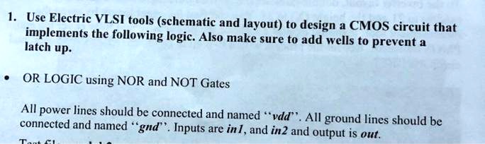 1. Use Electric VLSI tools (schematic and layout) to design...