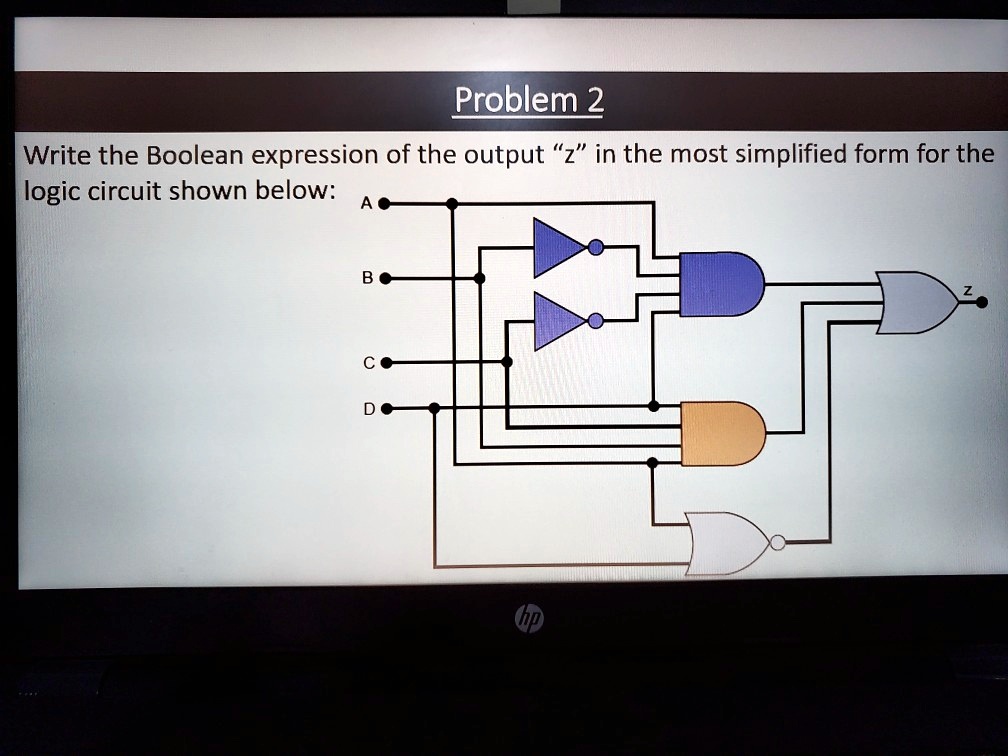 SOLVED: Write the Boolean expression of the output 