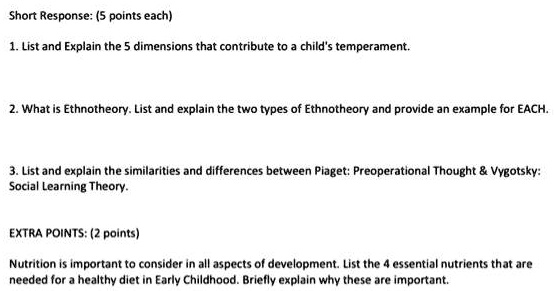 SOLVED Need help with a child development assignment asap please