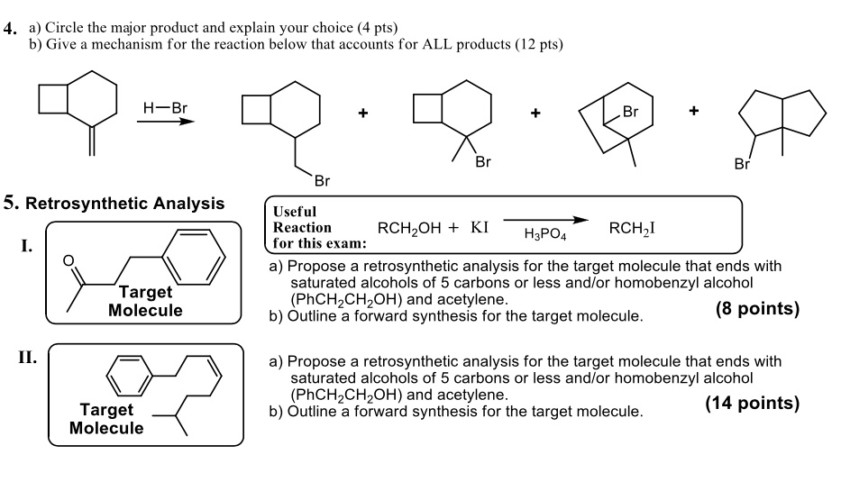 SOLVED: Text: A) Circle The Major Product And Explain Your Choice. (2 ...