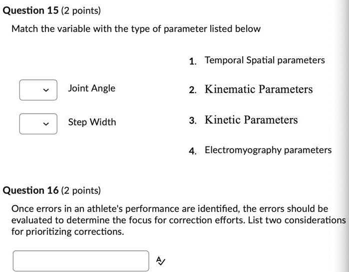 Solved: Question 15 (2 Points) Match The Variable With The Type Of 