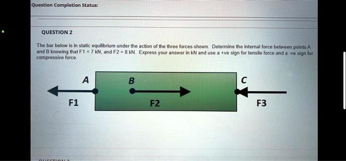 Question Completion Status: QUESTION 2 The bar below is in static ...