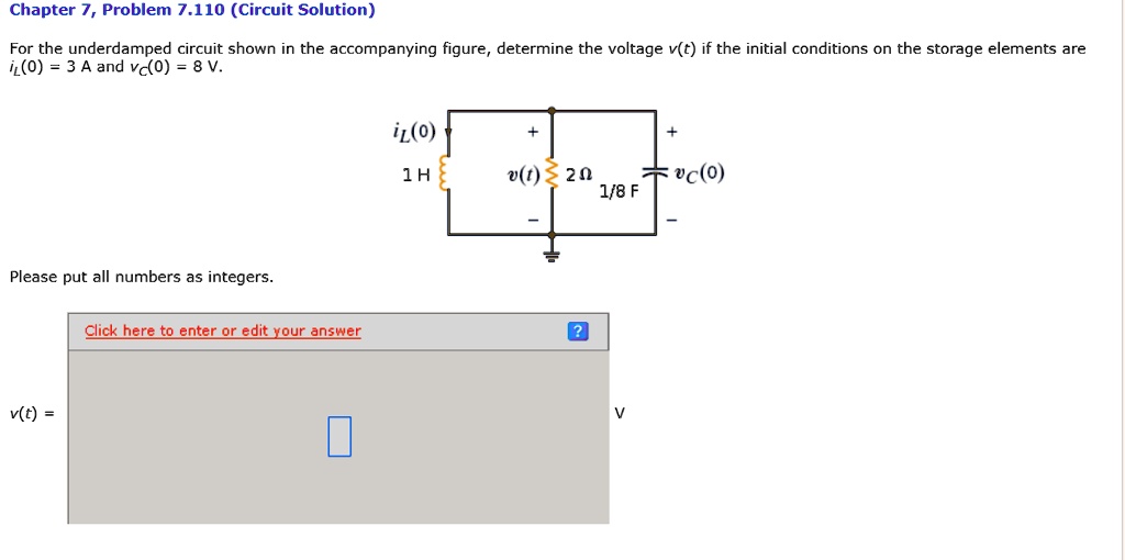 chapter 7 problem 7110 circuit solution for the underdamped circuit ...