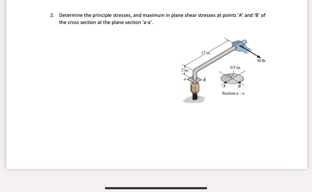 SOLVED: Determine the principal stresses and maximum in-plane shear ...