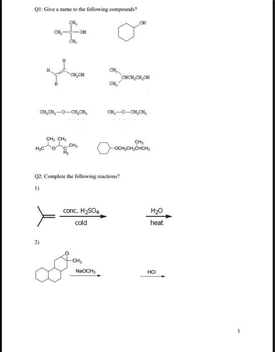 SOLVED:Q1: Give - mIC the following compounds? choH CHCH CHCH CHch ...