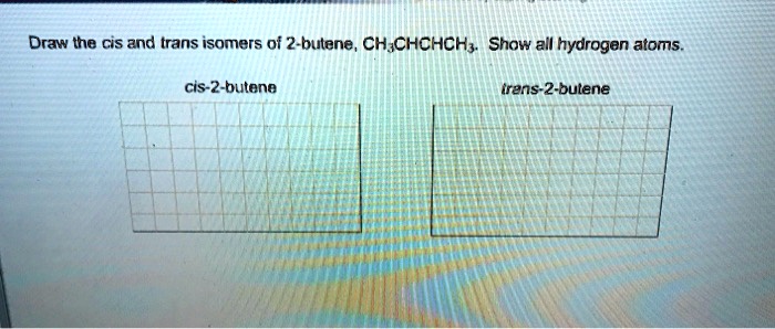 Solved Draw The Cis Znd Trans Isomers Of 2 Butene Chchchch Shaw All Hydrogen Atoms Cis 2 4904